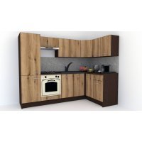 Bucatarie de Colt GENA NEW 1 DR. 140-250, Cu Corp de Cuptor, Wenge / Decor K365
